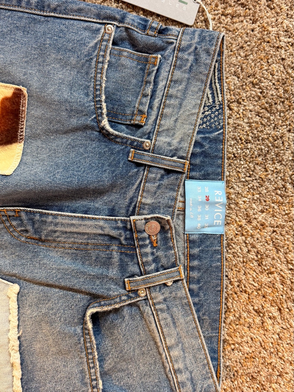 REVICE Denim The GraduateOut West 29 Patchwork Blue Jeans - NWT - Picture 2 of 8